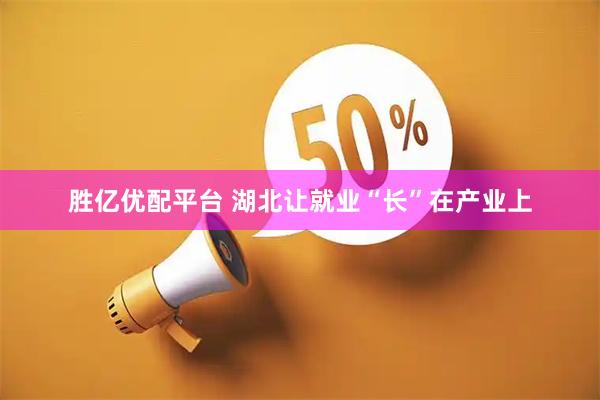 胜亿优配平台 湖北让就业“长”在产业上